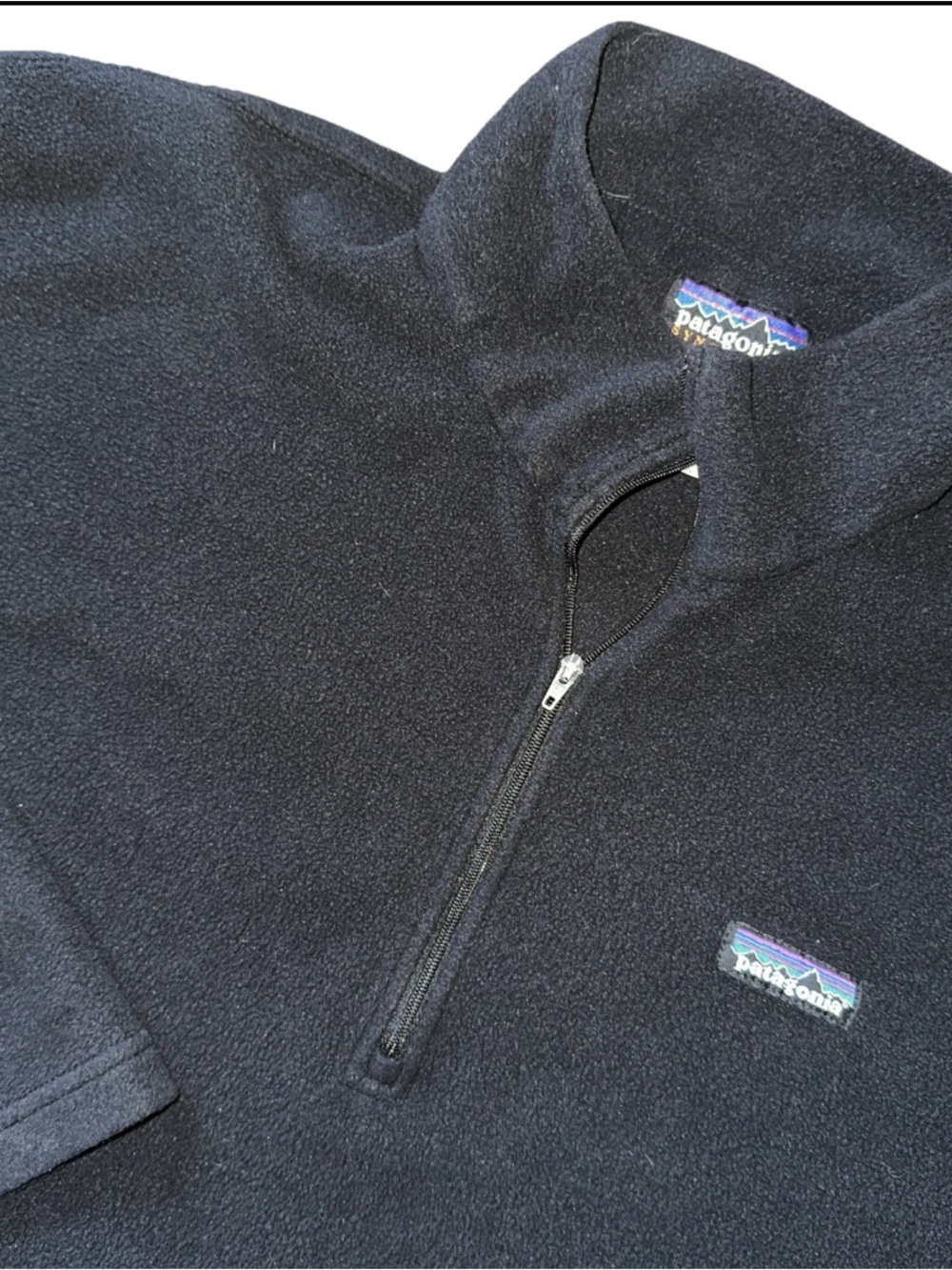 Patagonia Black Quarter-Zip Fleece Pullover Synchilla Fleece  XL 1/4 Zip